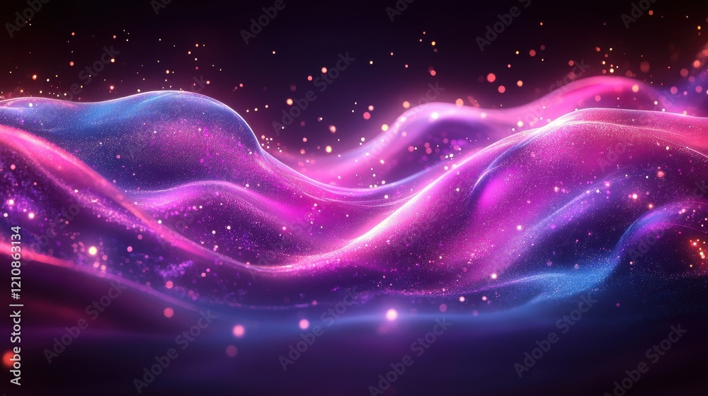 Abstract waves of vibrant colors with sparkling effects. Abstract waves of vibrant colors with sparkling effects.