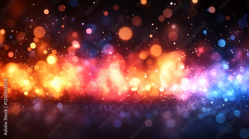 Fototapeta premium Abstract Colorful Bokeh Lights Background With Sparkle
