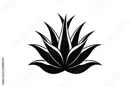 aloe vera silhouette, aloe vera icon, silhouette illustration vector  