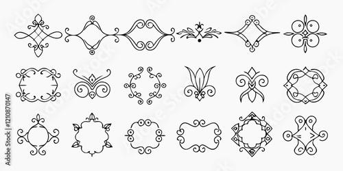Vintage decorative element set for design