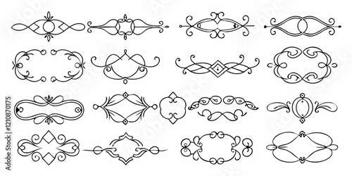 Vintage decorative element set for design
