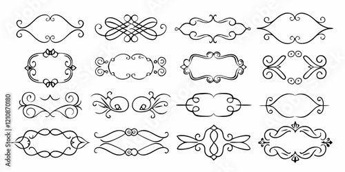 Vintage decorative element set for design