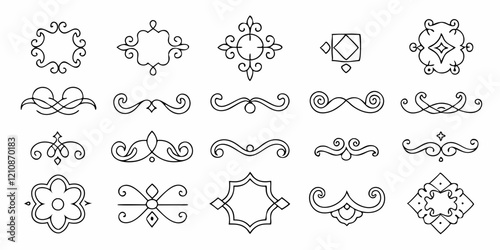 Vintage decorative element set for design