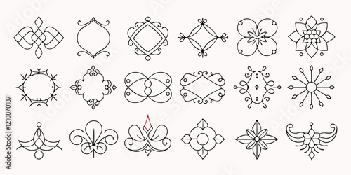 Vintage decorative element set for design