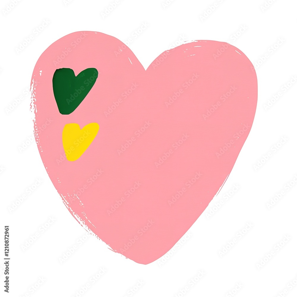 A simple, colorful heart illustration featuring pink, green, and yellow accents, symbolizing love and positivity. A simple, colorful heart illustration featuring pink, green, and yellow accents, symbolizing love and positivity.
