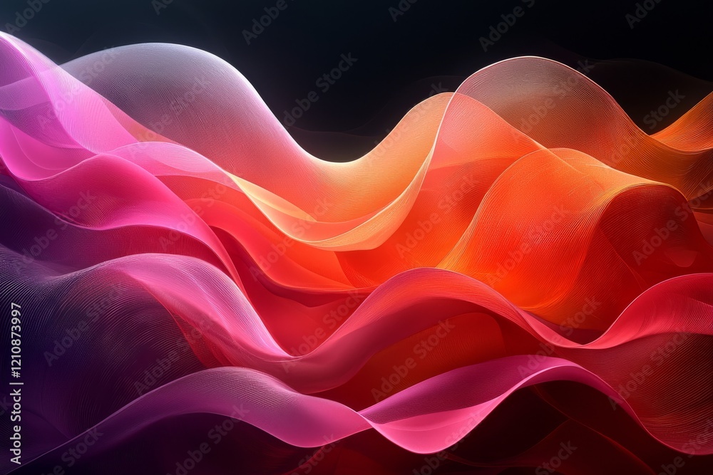 Obraz premium Vibrant Symphony: A Mesmerizing Collection of Colorful Abstract Ribbons Dancing in Harmony