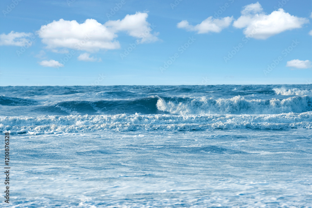 Surf on a sandy beach