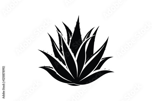 aloe vera silhouette, aloe vera icon, silhouette illustration vector  