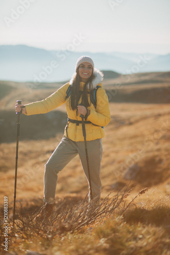 Wallpaper Mural Portrait of female hiker at mountain Torontodigital.ca