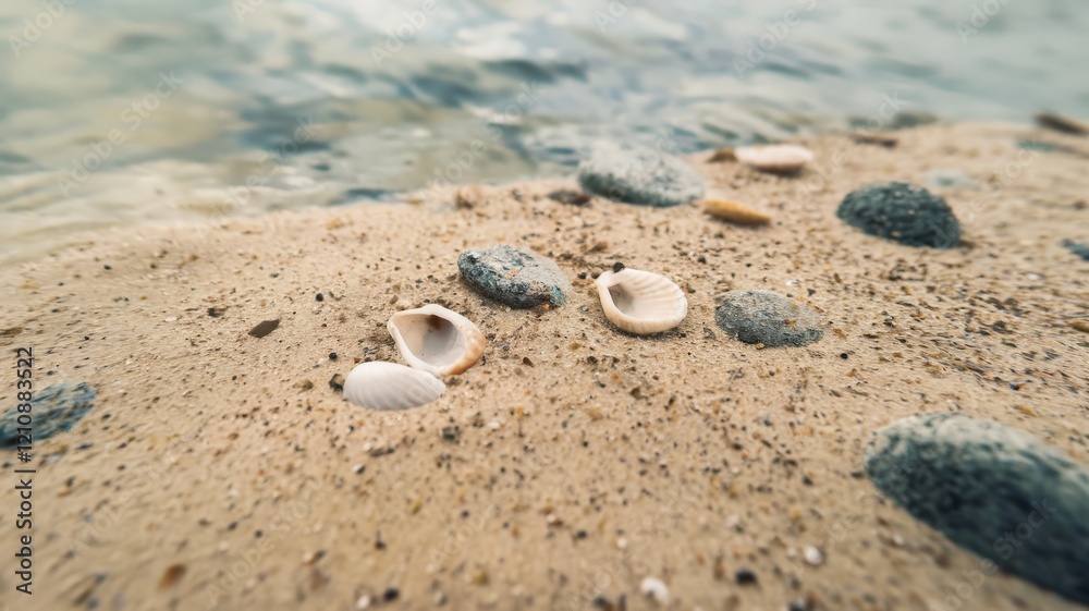 Sandy bottom with stones and shells Sandy bottom with stones and shells