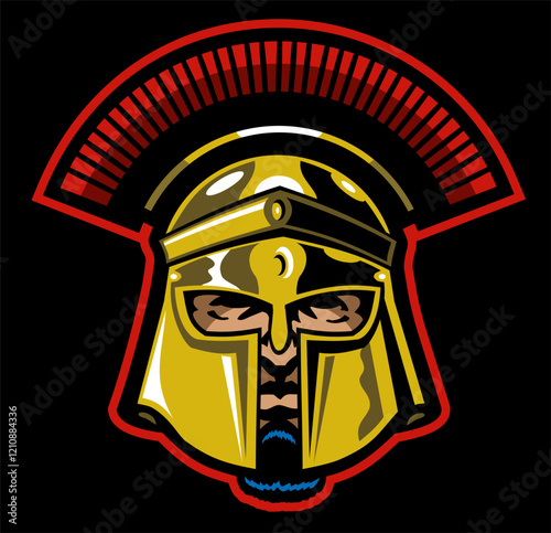 spartan mascot wearing helmet for school, college or league sports
