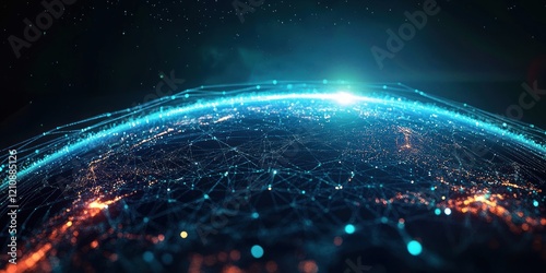 Futuristic Digital Globe Network Communication Technology for Global Business and Telecommunication