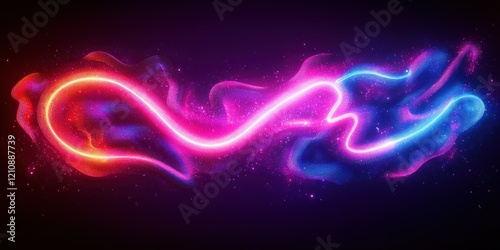 Editable Neon Light Text Style Retro 80s Effect Bright Typography Glowing Alphabet on Purple Background