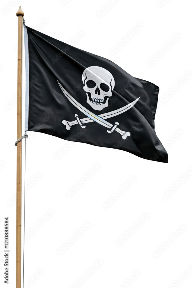 Naklejka premium jolly roger pirate flag, transparent png