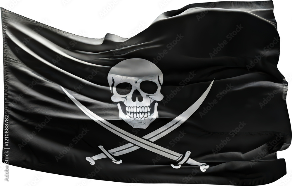 Obraz premium jolly roger pirate flag, transparent png