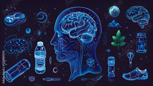 Multiple Solutions to Alleviate Migraine: Hydration, Sleep, Exercise, Herbal Remedies, and Sustenance.