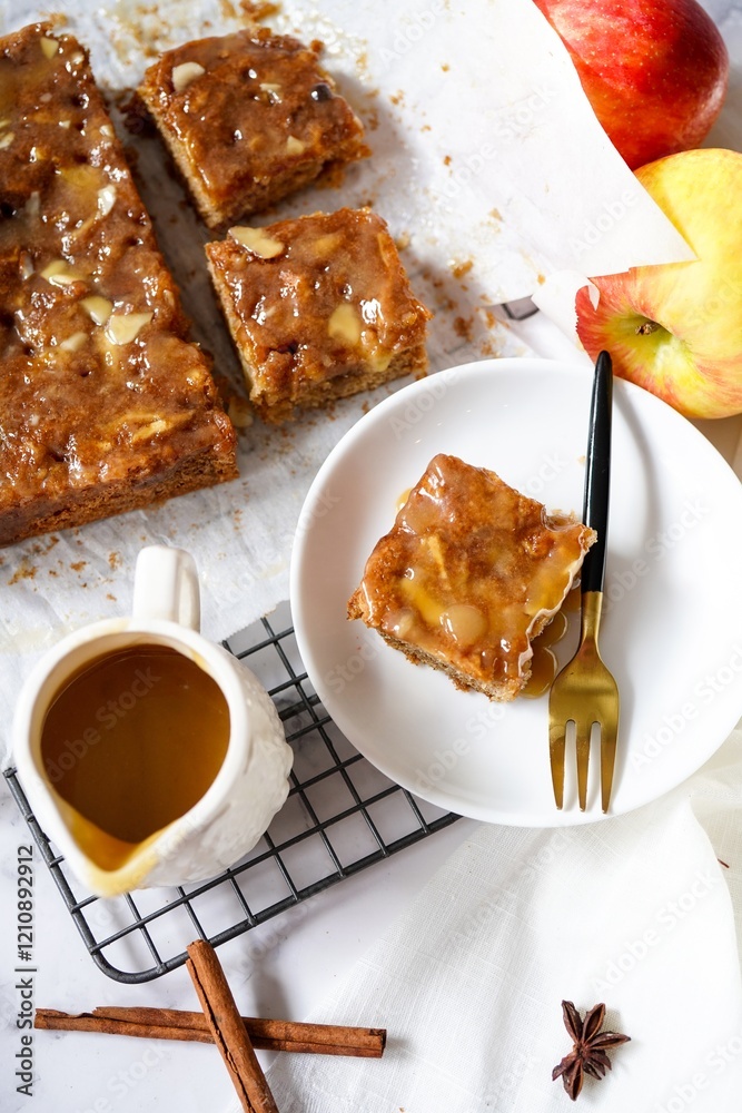 Sticky toffee apple cake with butterscotch sauce Sticky toffee apple cake with butterscotch sauce