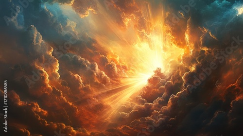 Heavenly light bursts through dramatic cloudscape