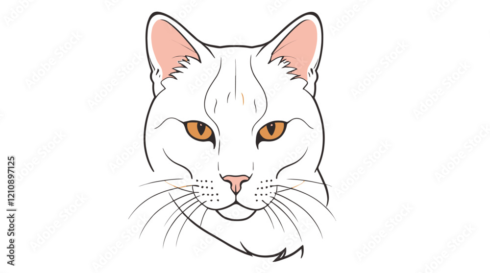 Hand drawn cat outline illustration Hand drawn cat outline illustration