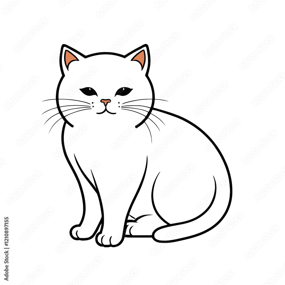 Hand drawn cat outline illustration Hand drawn cat outline illustration
