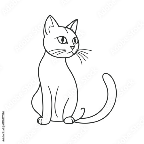 Wallpaper Mural Hand drawn cat outline illustration Torontodigital.ca