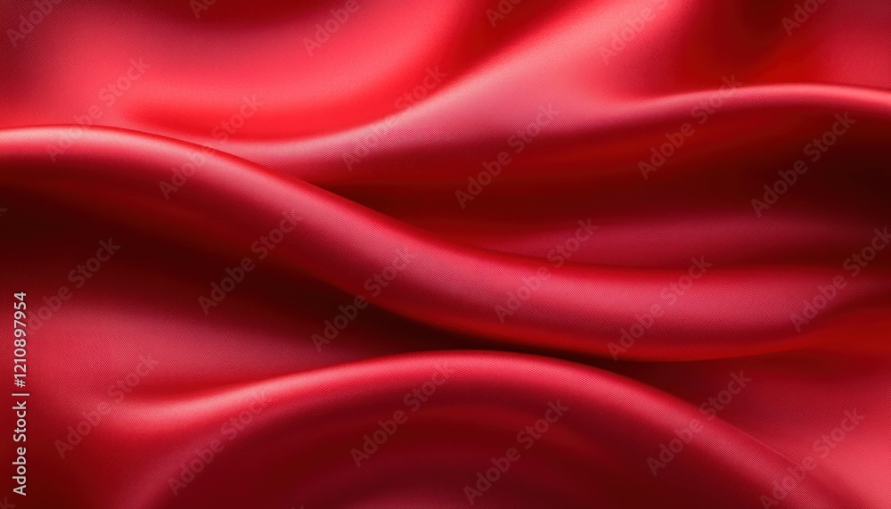 Fototapeta premium Red Silk Fabric Flowing Elegant Soft Texture Background
