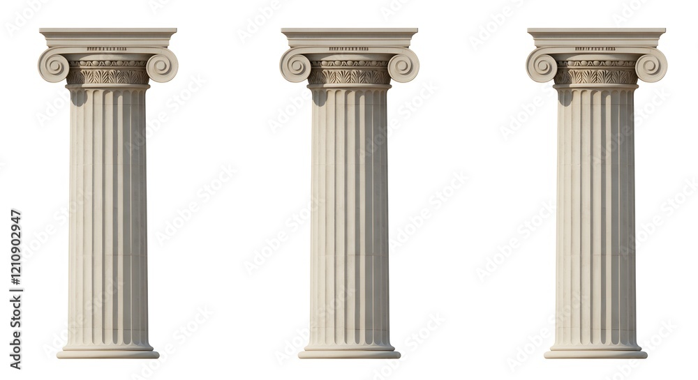 Classical Greek and Roman Columns Isolated on White Background Classical Greek and Roman Columns Isolated on White Background