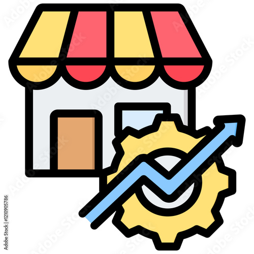 Market Outline Color Icon