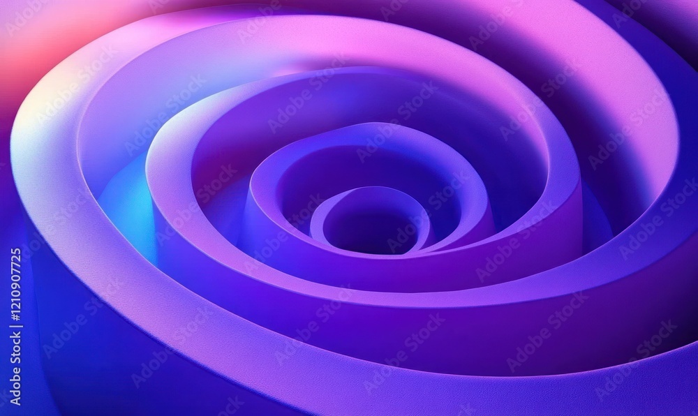 Futuristic Minimalist Spiral Design in Purple and Blue Gradients with Soft Ambient Lighting and Glossy Surfaces Futuristic Minimalist Spiral Design in Purple and Blue Gradients with Soft Ambient Lighting and Glossy Surfaces
