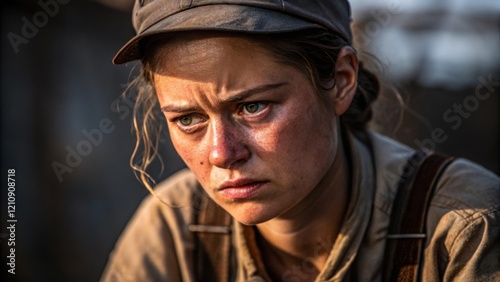  their brow furrowed in focus highlighting the intensity of their labor.