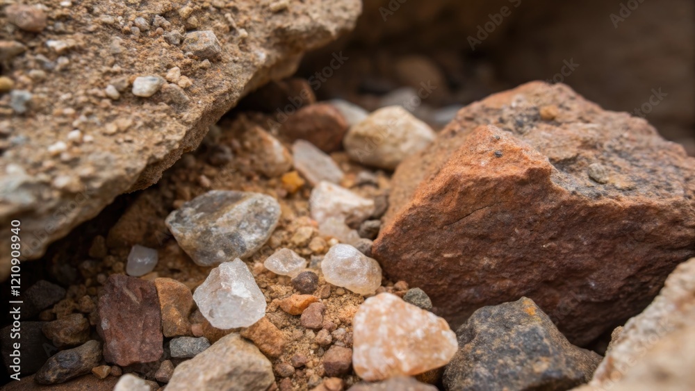 Zoomedin shot of the varying textures of the rock being excavated showing fine grains and larger fragments illustrating the geological diversity the machine encounters while Zoomedin shot of the varying textures of the rock being excavated showing fine grains and larger fragments illustrating the geological diversity the machine encounters while