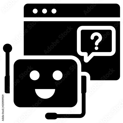 Virtual Assistant Glyph Icon