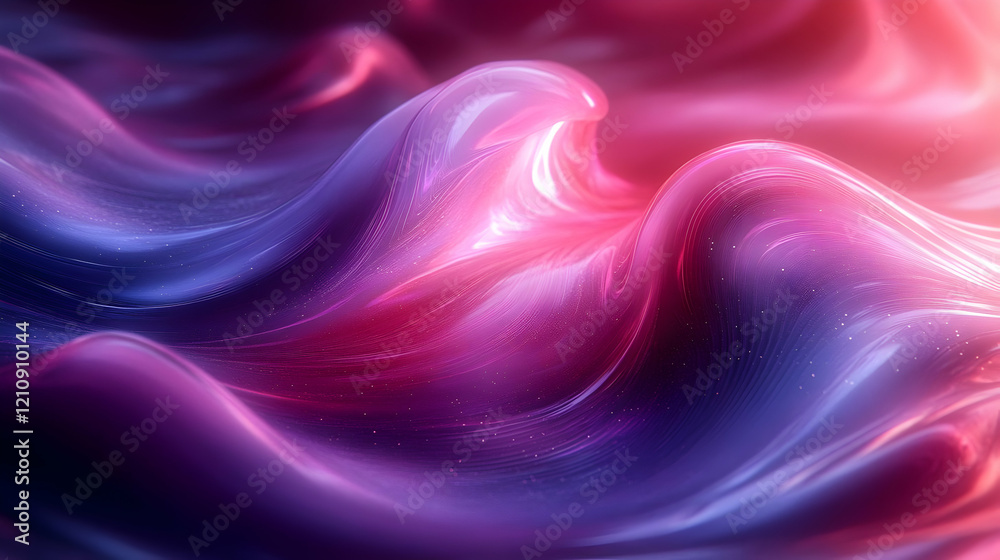 Fototapeta premium Abstract Liquid Wave Background with Pink and Purple Glow