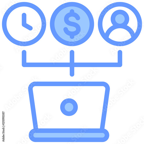 Gig Economy Blue Icon