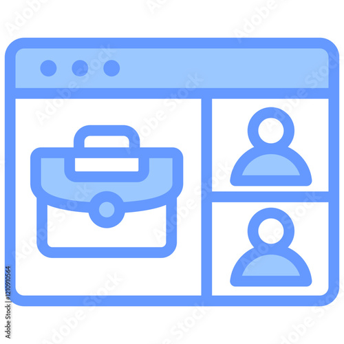 Virtual Work Blue Icon