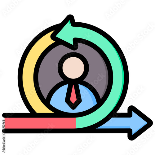Agile Workforce Outline Color Icon
