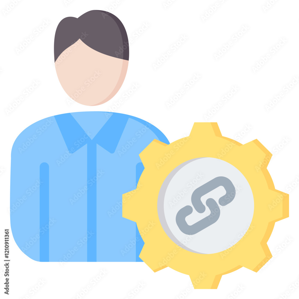 Obraz premium Telecommuter Flat Icon