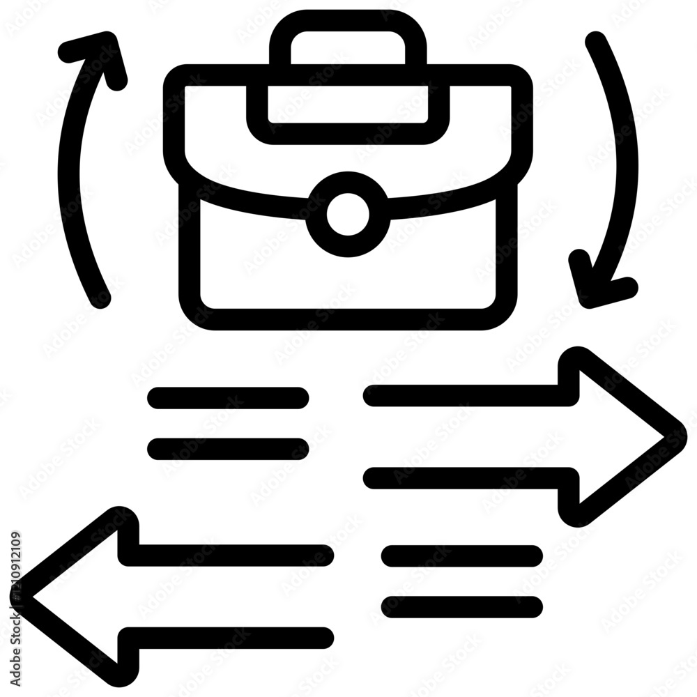 Work Mobility Outline Icon Work Mobility Outline Icon