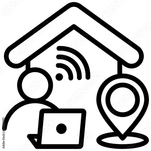 Remote Position Outline Icon