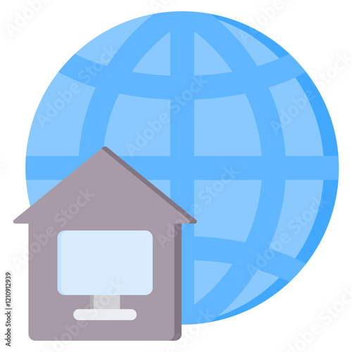Remote Work Flat Icon