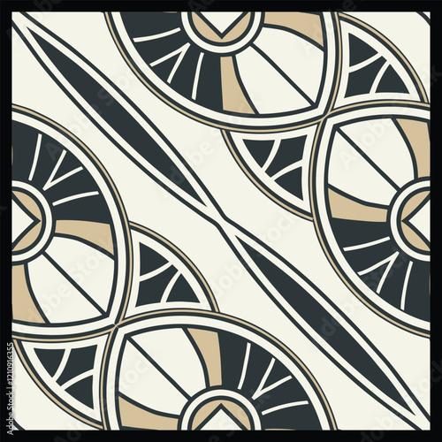 Seamless pattern. Modern stylish texture. Regularly repeating geometrical rhombuses. Vector element of graphic design. Seamless pattern in gold color on black background. Vector illustration.