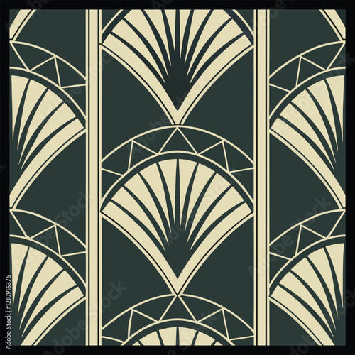 Seamless pattern. Modern stylish texture. Regularly repeating geometrical rhombuses. Vector element of graphic design. Seamless pattern in gold color on black background. Vector illustration.