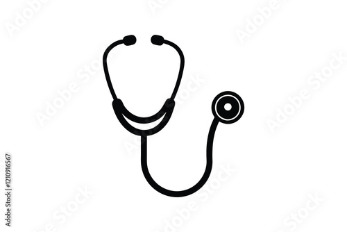stethoscope silhouette , vector illustration , Medical stethoscope icon design, Stethoscope black silhouette vector illustration tool 