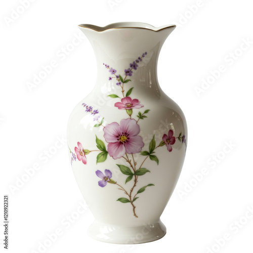 flower vase isolated on transparent background, PNG, cutout