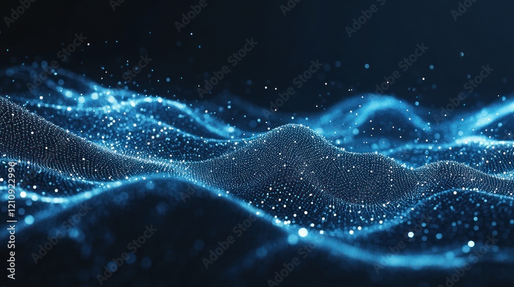 Abstract Blue Particle Wave Background Abstract Blue Particle Wave Background