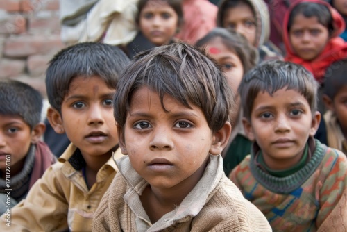 Unidentified Nepali children at the Pashupatinath temple circa October 2013 in Pashupatinath. photo