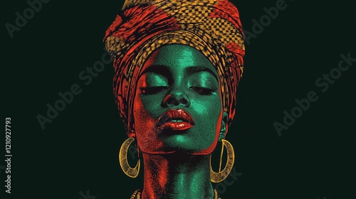 Beautiful african woman life illustration