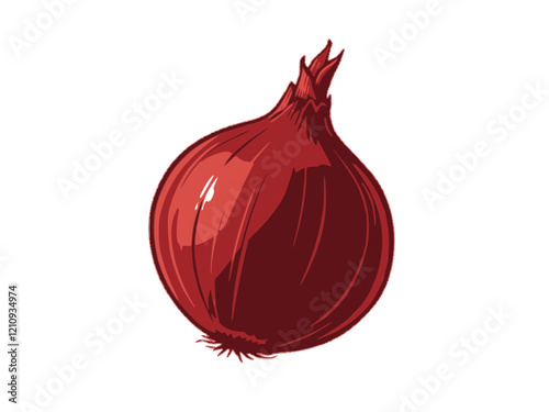 Silhouette vector design of an onion on a white background