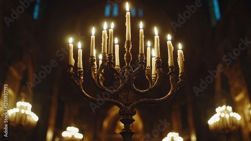 Church Candlestick Lit, Gothic Cathedral photo