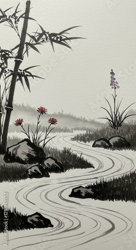 traditional japanese ink painting